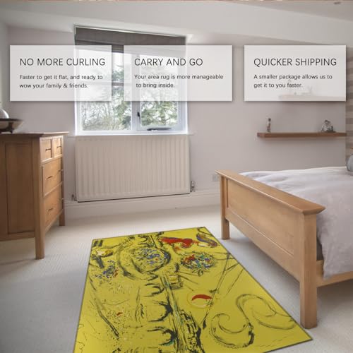 Tapis cuisine poils courts style Chagall 80x150cm tapis de salon Ile Saint-Louis - 5