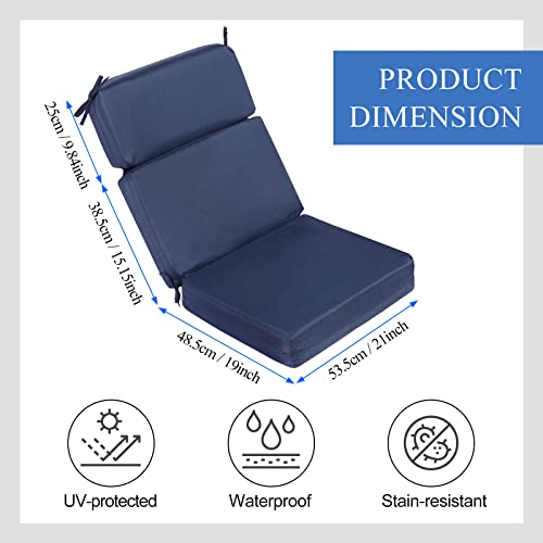 Outdoor Chair Cushion High Pack Patio Cushion Beach Lounge Cushion Patio Furniture Seat Cushion Water Resistant Chaise Replacement Cushion For Outside Balcony Lawn Pool Backyard (Purplish Blue, 4) #TOP1