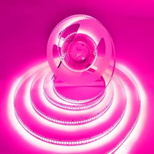 Image of SUYOOULIN LED Strip Lights, SMD 2835 600 LEDs Light Strips, 16.4ft /5m 9000LM Flexible AC 110V Waterproof IP44 LED Ribbon Lighting for DIY Christmas Home Indoor Outdoor Decor(Pink)