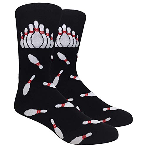 Checkered World Men Cave Trouser Novelty Fun Crew Print Socks for Dress or Casual