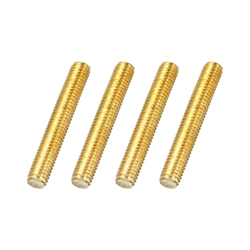 Image of sourcing map 4Pack M6x40mm Fully Threaded Rod, Brass Right Hand All Thread Screw Studs for Furniture Assembly Fastening, 1mm Pitch
