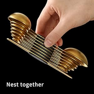 Magnetic Measuring Spoons Set, Stainless Steel, Dual Sided, Stackable, Dual Sided for Measuring Dry and Liquid Ingredients, Fits in Spice Jars, Set of 8(Gold ) Magnetic Measuring Spoons Set Stainless Steel Dual Sided Stackable Dual Sided for Measuring Dry and Liquid Ingredients Fits in Spice Jars Set of 8Gold