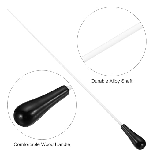 PATIKIL 38cm/15Inch Music Conductor Baton,4Pcs Orchestra Baton Resin Handle for Singing Leader Music Director Black - Image 4