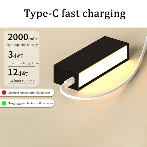 Apliques de pared LED con batería recargable e imán para luz de noche interior en pack de 2 4