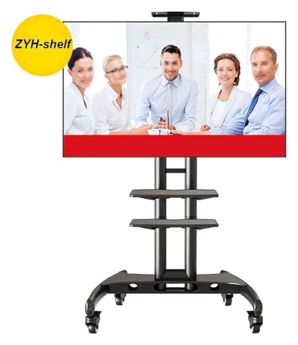Soporte móvil para TV con ruedas y bandeja doble miniatura 2