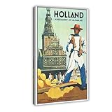 SDKAHKZO Niederlande Kasemarkt Vintage-Reiseposter auf Leinwand, modernes Poster, Wandkunstdrucke, Gemälde, Wohnzimmer, Schlafzimmer, Dekoration, 40 x 60 cm