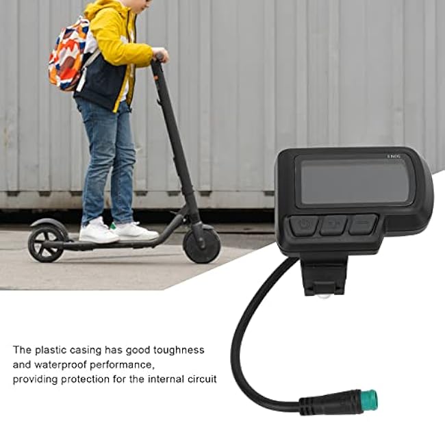 Electric Cycle LCD Display, 24V 36V 48V EN06 Speed Display Panel Water Proof Thumb Throttle with USB Interface for 22.2mm / 0.87in Electric Scooter Handlebars