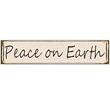 Metal Tin Sign Peace on Earth Sign Retro Aluminum Metal Sign for Street Home Office Garden Decor 4×16 Inches