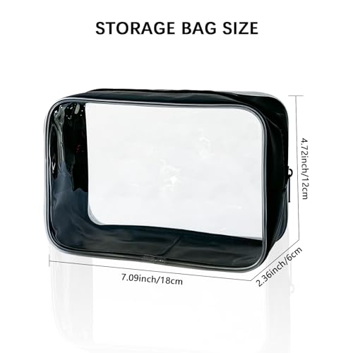 Stadium Approved Pink Frame Clear Toiletry Bag TSA Approved Clear Organizer Bags Portable Travel Makeup Bags with Zipper for Women Frame (Pink)2