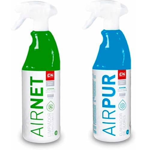CABLEPELADO - Kit Spray AirNet & AirPur para Aire Acondicionado – Limpiador Higienizante + Eliminador de Olores – Fórmula de Larga Duración – Fácil de Aplicar – Pack 2x750ml
