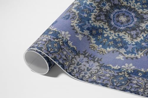 Tapis d'extérieur 80x120 cm PVC bleu rectangle pour balcon