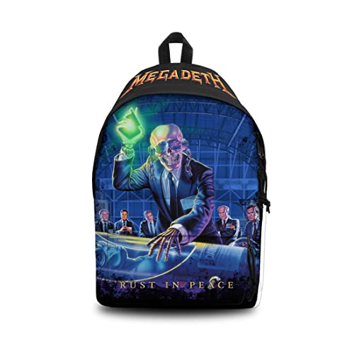 Rocksax Mochila Megadeth – Rust In Peace, Preto, Height 45cm, Width 30cm, Depth 15cm, Mochila