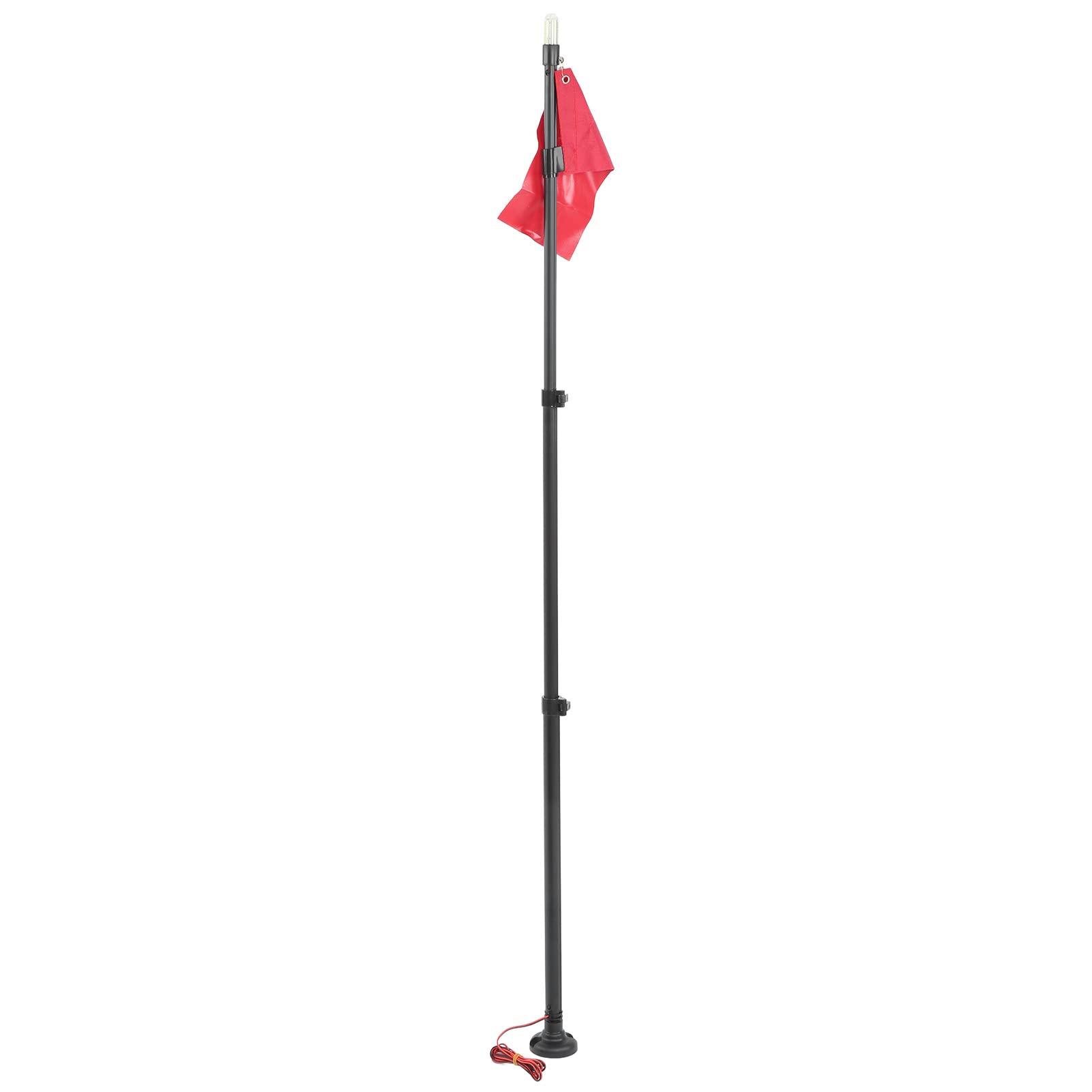 Cryfokt Combinación de Luz de Bandera de Seguridad con Bandera y Lámpara Impermeable para Bote de Remos, Material de Aleación de Nailon y Aluminio