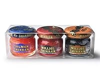 Eurocaviar - Shikran - Packungsmischung: 3 x 25 g. Meeräsche Rogen Kaviar Perlen Schwarz + Meeräsche Rogen Kaviar Perlen Rot + Geräucherte Lachs Kaviar Perlen