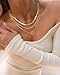 CHESKY 14K Gold Plated Layered Herringbone Necklaces for Women, Trendy Chain Necklace Snake Rope Link Chains Simple Chunky Toggle Clasp Necklace Set Fashion Jewelry