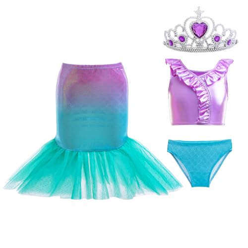 Image of Girls 4pcs Swimsuit Bathing Suit Princess Bikini Set for Toddler Little Kids Beach Swimwear