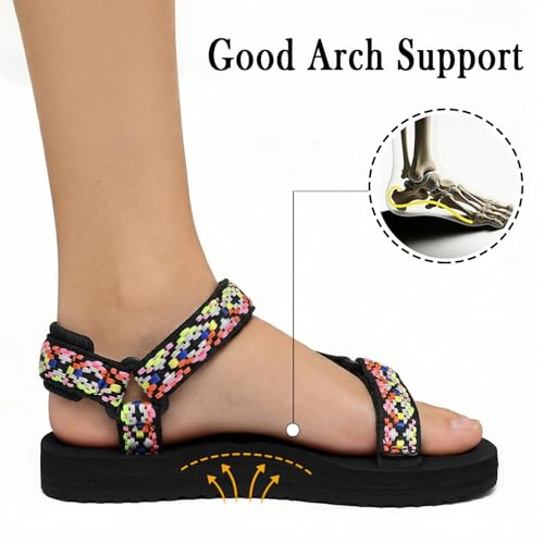 Image of Sport Walking Water Sandals for Women with Arch Support & Adjustable Straps Platform Sandals Women Height Increase