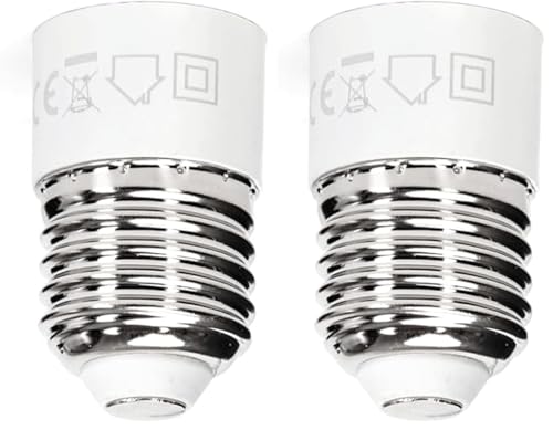 Adaptador de Casquillo E27 a E14, Color Blanco,Compatible con Diferentes Bombillas, Ideal para Transformar Opciones de iluminación. (Paquete de 2)