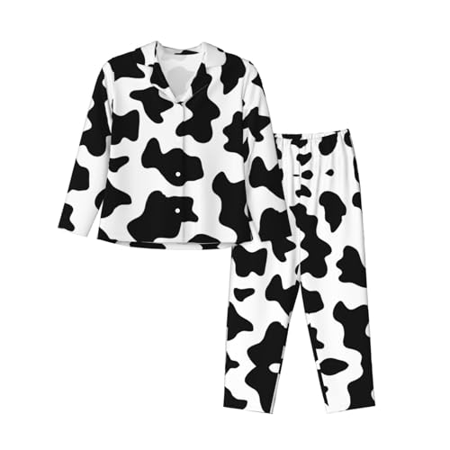 Pyjama 2 pièces imprimé vache pour nuit et détente confortable