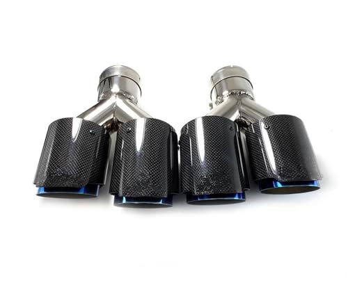 Double tuyaux d'échappement voiture avec sortie large 89mm et entrée 54mm pour look sportif