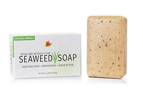 Reviva-Seaweed-Soap-12-Pack-Organic-Seaweed-Face-Scrub-and-Exfoliating-Body-Scrub-Soap-Bar-45-oz-Vegetable-Base-Natural-Bar-Soap-and-Seaweed-Bath-Detox-Soap-Made-in-the-USA Reviva Seaweed Soap 12 Pack Organic Seaweed Face Scrub and Exfoliating Body Scrub Soap Bar 45 oz Vegetable Base Natural Bar Soap and Seaweed Bath Detox Soap Made in the USA