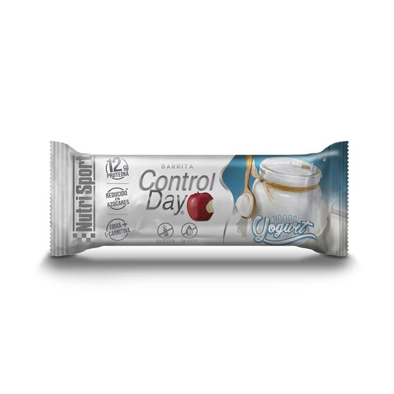 Nutrisport Control Day Barritas Proteicas 44g x 28 Barritas - Rica en Proteína y Fibra con L-Carnitina y Vitaminas - Aporte Proteico con Bajo Contenido en Azucar - Sabor Yogur