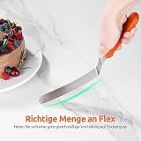 U-Taste Icing Spatula Set of 3: 18/0 Stainless Steel Cake Palette Knife, Angled Offset Spatula for Baking Cake Decorating Frosting, 15/20/25cm Metal Blade with 12cm PP Plastic Handle (Orange) - 6