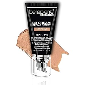 Bellapierre BB Cream SPF 20 – Mineral Sunscreen & Liquid Foundation, Lightweight Face Moisturizer with Buildable Coverage, Matte Finish, Non-Toxic, Paraben-Free, Cruelty-Free – 1.7 oz – Medium