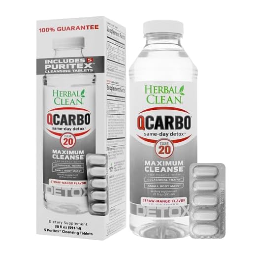 Herbal Clean Same-Day Premium Detox Drink, Strawberry Mango Flavor, 20 Fl Oz, and Tablets, 5 Count