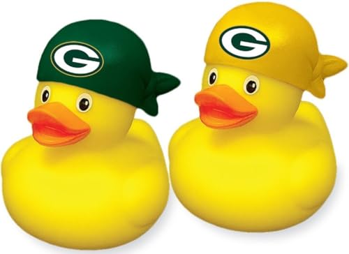 aminco Green Bay Packers NFL Team Rubber Duck Set Two Pack – Officially Licensed Collectible – Great Gift for Fans