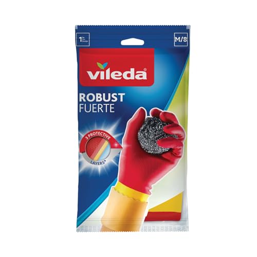 La Mejor Recopilación de Traste de plastico que puedes comprar esta semana. 45 Vileda Guantes Fuertes, Máxima Protección y Resistencia, Talla MED