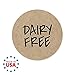 Brown Kraft Dairy Free Stickers / 500 Food Allergy Label Roll / 1