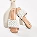 Ataiwee Women's Flat Slide Sandals - Fashionable Braided Elegant Cross Strap Flat Summer Sandals.(2407003,WT/MF,10)