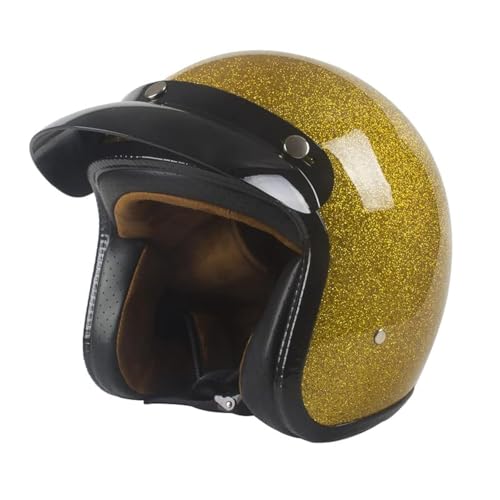 Image of Harssidanzar Open Face Motorcycle Helmet DOT Approved Vintage Helmet CU601