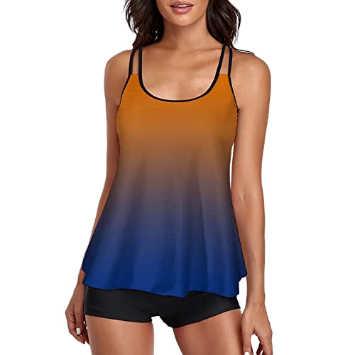 Ensemble de bikini pour femme tankini jaune S avec maillot de bain fluide