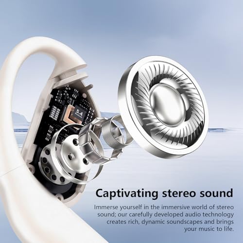Image of Open Ear Bone Conduction Headphones，,Over Ear Earbuds with Ergonomic Earhook,Bluetooth Headphones with Smart Digital Display,50H Playtime,IPX7 Waterproof,Touch Control Operate Fit Cycling Running