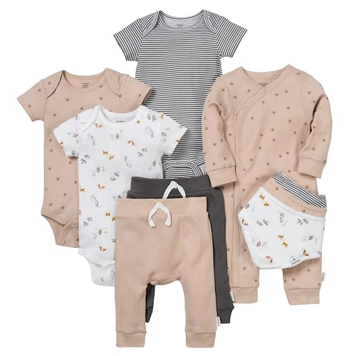 Image of Gerber Baby 9-piece Baby Gift Set for Newborn Boys & Girls - Premium Cotton Baby Essentials Layette Set