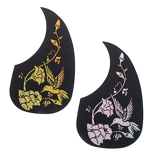 BESPORTBLE Protect Your Acoustic Guitar 2pcs Pick Guards Hummingbird Pattern Easy to Apply