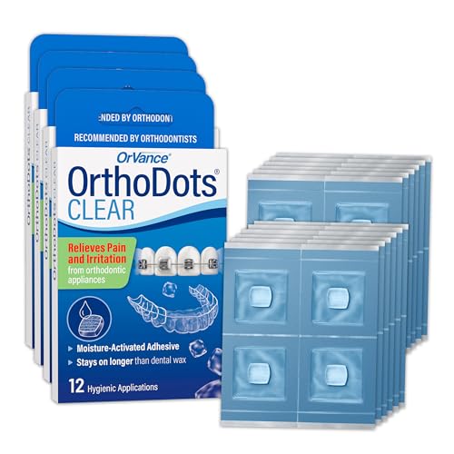 Image of OrthoDots CLEAR - 24-Hour Protection | Sticks Better than Dental Wax | Moisture Activated Braces Wax Alternative for Pain Caused by Braces, Clear Aligner Trays, and Other Orthodontic Appliances