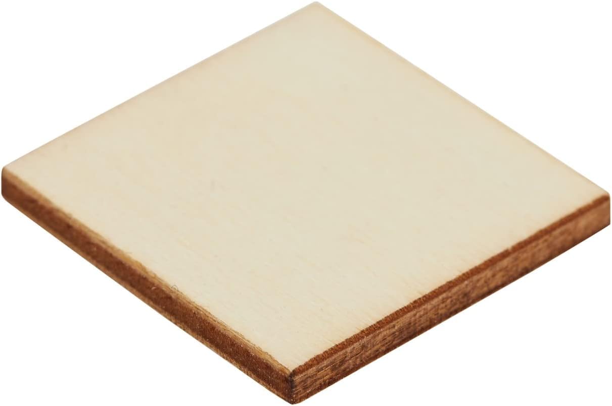 Cliths 75 Pcs 1x1 Inch Wood Squares with Straight Corners - Ideal for Crafts - Unfinished Wooden Cutouts for DIY Projects 4