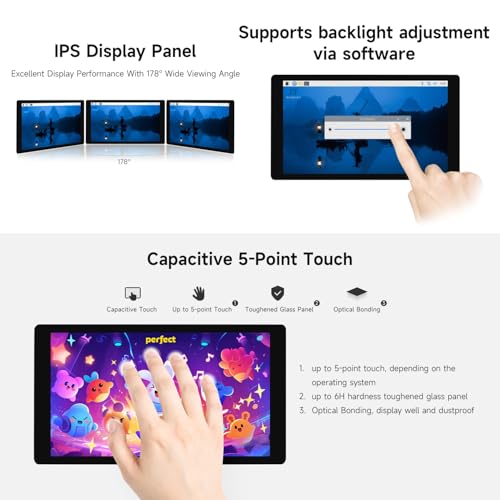 Image of waveshare 5inch Capacitive Touch Display, Compatible with Raspberry Pi 5 /4B /3B /Zero /Zero W /Zero 2W /Pico /Pico W /Pico WH, Supports Windows 11 /10 /8.1 /8 /7, Support Jetson Nano /Jetson Orin Nano