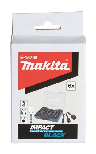 Coffret 6 douilles à queue Impact BLACK MAKITA E-15768 douille magnétique visseuse à choc 1/4 - 8