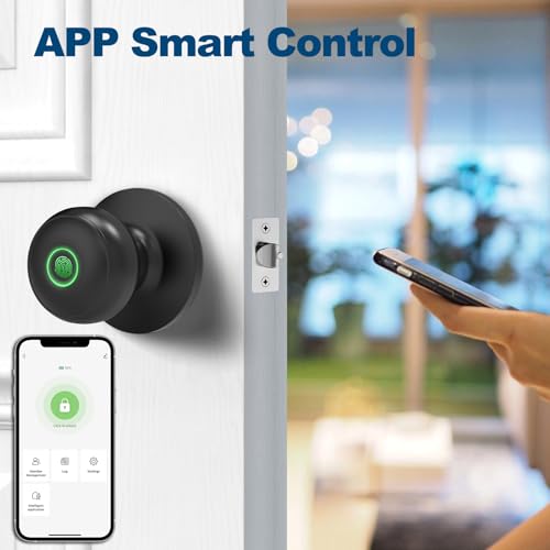 GeekTale-Fingerprint-Door-Lock-Smart-Lock-Door-Knob-with-App-Biometric-Door-Lock-Thumbprint-Door-Lock-Smart-Fingerprint-Door-Knob-for-Bedroom-Office-Apartment