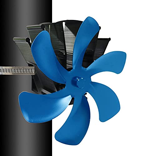 Ventilador de pared para chimenea con 6 aspas, ventilador para estufa de leña, funcionamiento silencioso, distribución eficiente del calor, para estufas de gas, pellets, leña, leña (Br