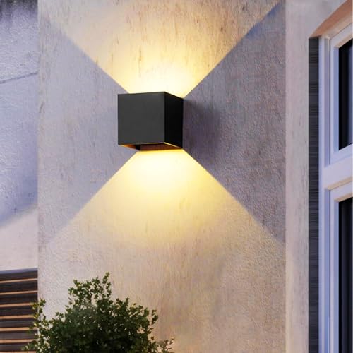 FUPE 15W 1pack Led Black Outdoor Wall Sconces Light Fixtures Modern Exterior/Interior Waterproof Porch Wall Mounted Lighting Outside Wall Lamps for Garden Shop Yard Patio Home Entryway Park Staircase