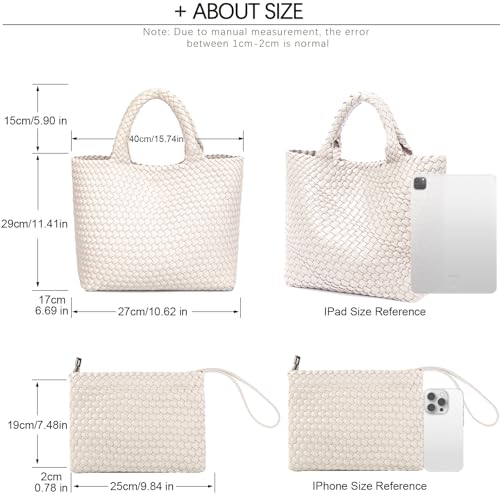 Image of JINMANXUE Fashion Woven Bag Shopper Bag Travel Handbags and Purses Women Tote Bag Large Capacity Shoulder Bags
