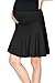 Beachcoco Women's Maternity Fold Over Flared Knee Length Skirt (M, Black)