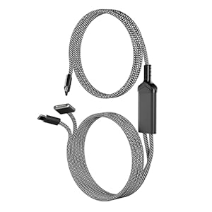 140W Dual USB-C & Magnetic 3 Charging Cable 6.5FT for iPhone iPad MacBook, Durable Nylon Braided, Compatible with All USB-C & Magnetic 3 Devices