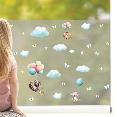 Wandtattoo Loft Sichtschutzfolie Kinderzimmer mit bunten Ballons,...
