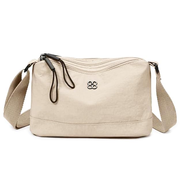 WildHorn Nylon Sling Bag for Women | Lightweight Crossbody Shoulder Bag | 3 Zipper Pockets | Adjustable Strap for Travel,Office & Daily Use